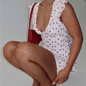 White Dress with Red Polka Dots